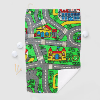 90s nostalgia, Track carpet Car Road nostalgia Golf Towel