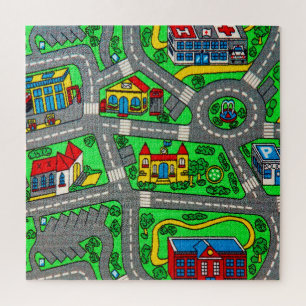 90s nostalgia, Track carpet Car Road nostalgic Jigsaw Puzzle
