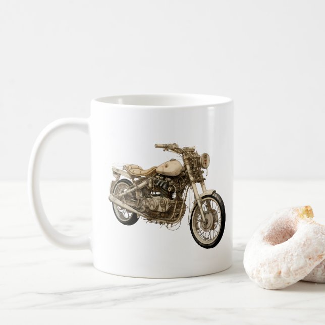 90s Old Motorcycle With A Poem Coffee Mug (With Donut)