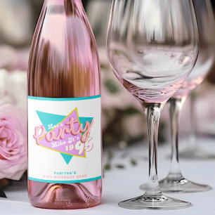 90s Party Like It's 1995 30th Birthday Party Sparkling Wine Label