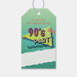 90's PARTY Theme Pattern Gift Tags