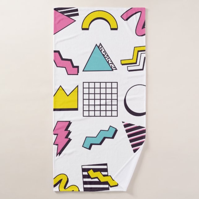 90's Pop Memphis Design Elements  Bath Towel (Bath Towel)