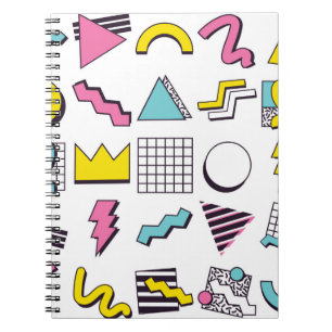 90's Pop Memphis Design Elements  Notebook
