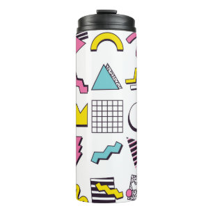 90's Pop Memphis Design Elements  Thermal Tumbler