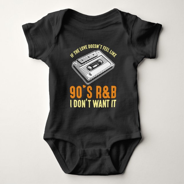 90s R&B Music Cassette nineties songs Lover Baby Bodysuit (Front)