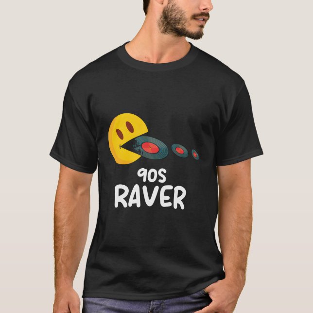 90'S Rave Edm House Techno Smiling Face T-Shirt (Front)