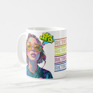 90s Retro Cool Girl Oversized Sunglasses Vintage Coffee Mug