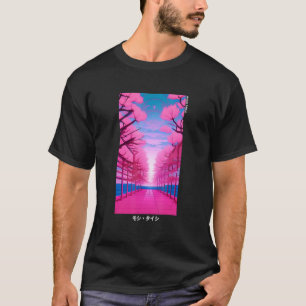 90's Retro Japanese Vaporwave Cherry Blossom Aesth T-Shirt