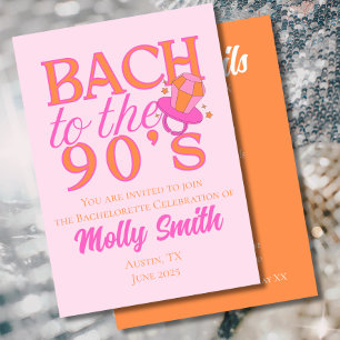 90s Retro Pink Bachelorette Invitation