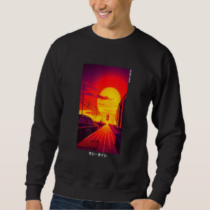 90's Retro Synthwave Japanese Vaporwave Art Otaku Sweatshirt