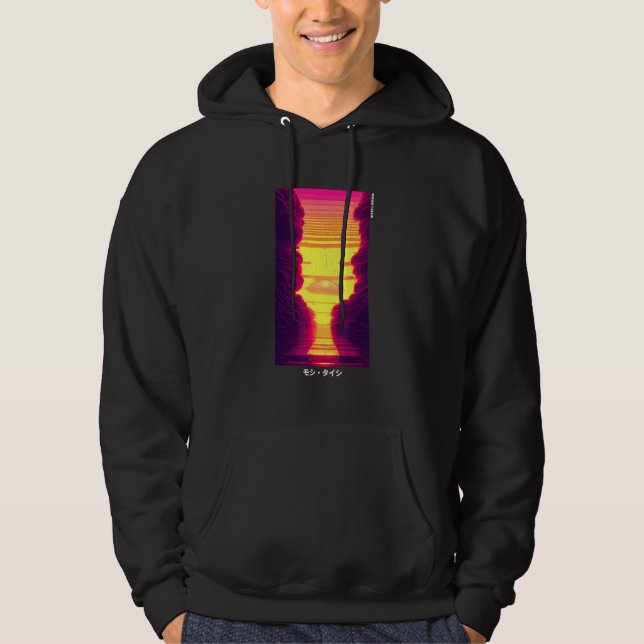 90's Retro Synthwave Japanese Vaporwave Otaku Aest Hoodie (Front)