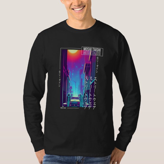 90's Retro Synthwave Japanese Vaporwave Otaku Aest T-Shirt (Front)