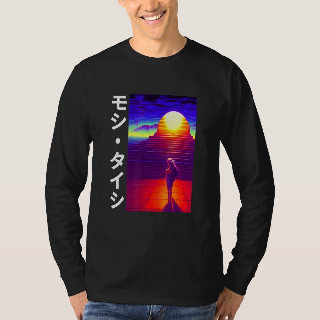 90's Retro Synthwave Japanese Vaporwave Otaku Aest T-Shirt (Front)