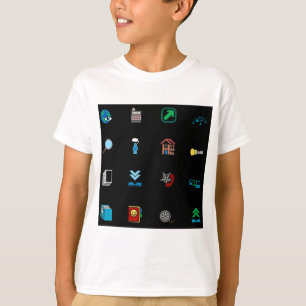 90s Retro Tech and Web Icon Pattern T-Shirt