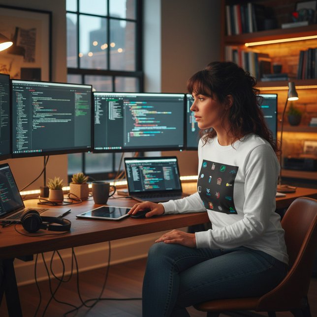 90s Retro Tech and Web Icon Pattern T-Shirt (Creator Uploaded)