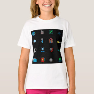 90s Retro Tech and Web Icon Pattern T-Shirt