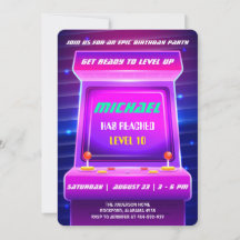 90's Retro Video Games Birthday Invitation