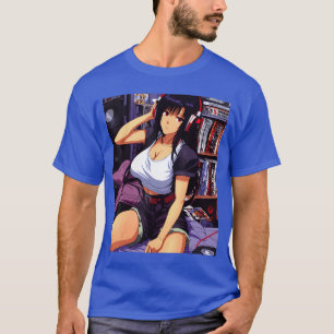 90s Retro Waifu Anime girl Chill Lofi Music retro T-Shirt