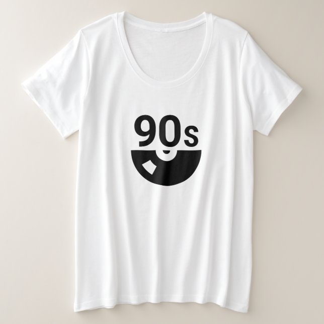 90s Rock Record 1990's music Plus Size T-Shirt (Design Front)