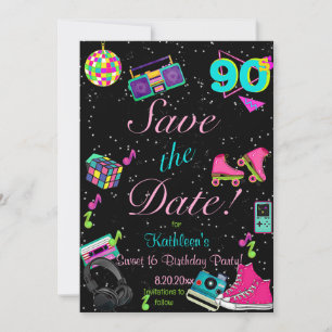 90's Save the Date, Back to the 90's, Any Age, Date