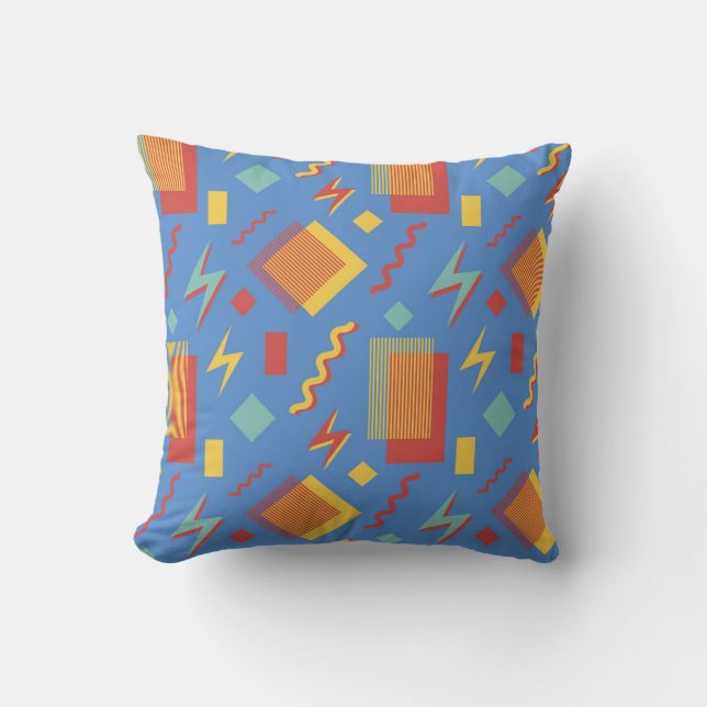 90s seamless pattern. Memphis background. Geometri Cushion (Front)