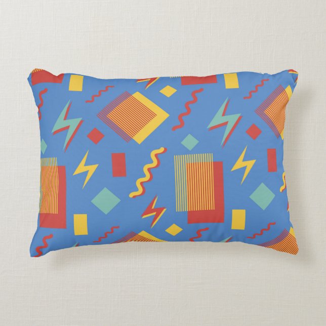 90s seamless pattern. Memphis background. Geometri Decorative Cushion (Front)