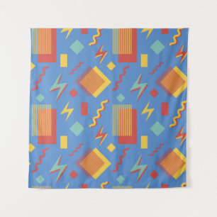 90s seamless pattern. Memphis background. Geometri Tapestry