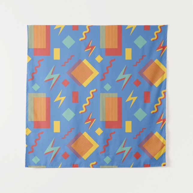 90s seamless pattern. Memphis background. Geometri Tapestry (Front)