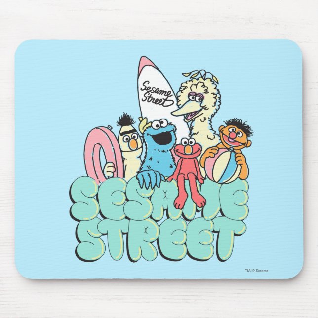 90's Sesame Street Vintage Surf Mouse Pad (Front)