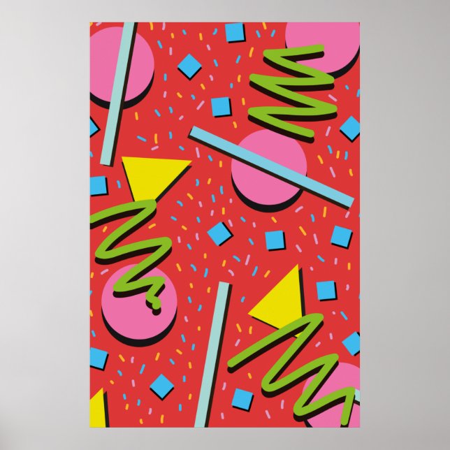 90s shapes pattern poster (Front)