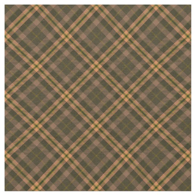 90s Slanted Plaid Fall Pattern Brown Grunge Earthy Fabric (Close Up)