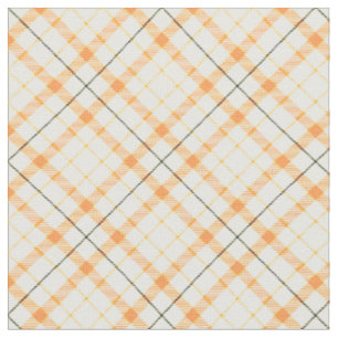 90s Slanted Plaid Fall Pattern Light Orange Grunge Fabric