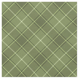 90s Slanted Plaid Khaki Green Unisex Pattern Fabric