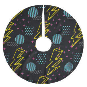 90's style: colourful abstract pattern brushed polyester tree skirt
