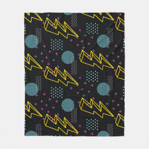 90's style: colourful abstract pattern fleece blanket