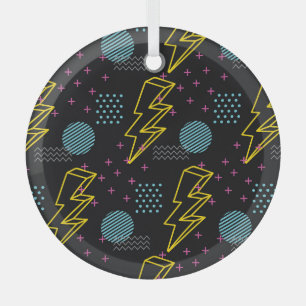 90's style: colourful abstract pattern glass tree decoration