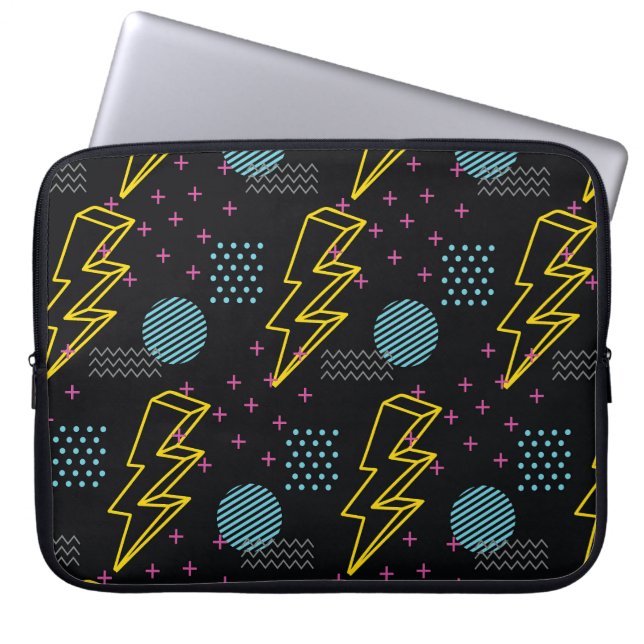 90's style: colourful abstract pattern laptop sleeve (Front)