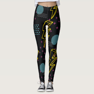 90's style: colourful abstract pattern leggings