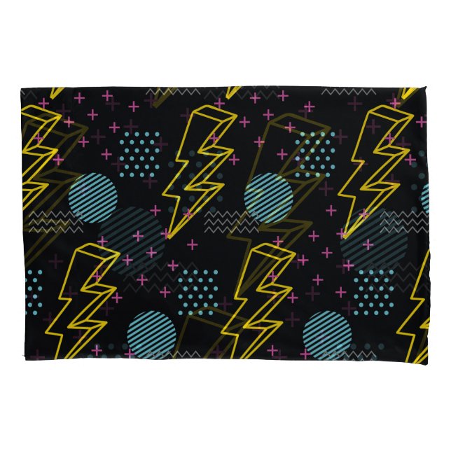 90's style: colourful abstract pattern pillowcase (Front)
