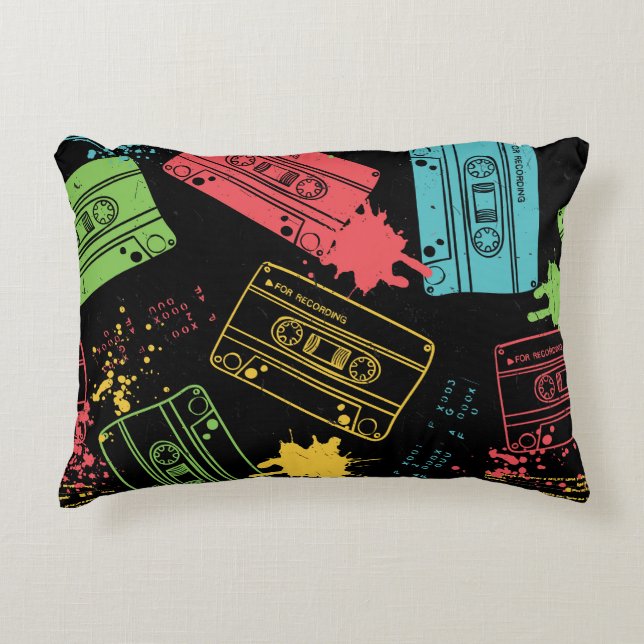 90s Style Cool Grunge Cassettes Decorative Cushion (Front)