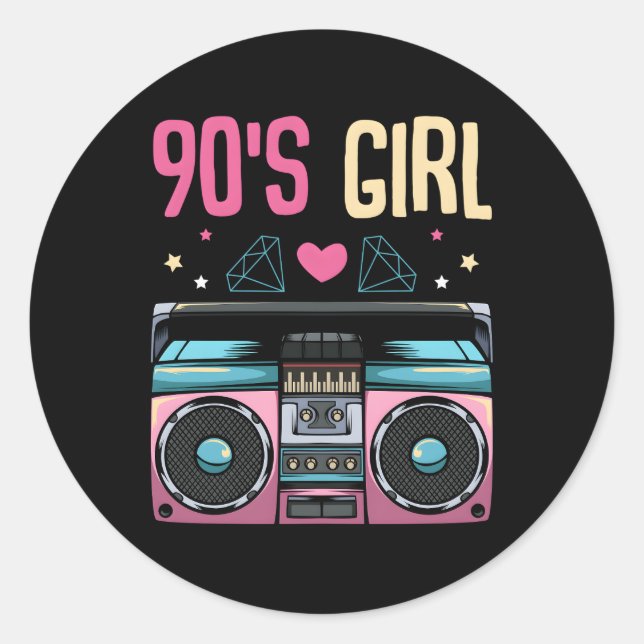90'S Style Old Radio Classic Round Sticker (Front)