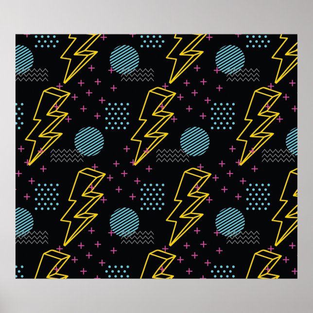90's style seamless pattern poster (Front)
