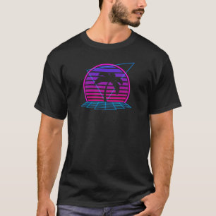 90s Sunset with palm tree in Synthwave style T-Shirt