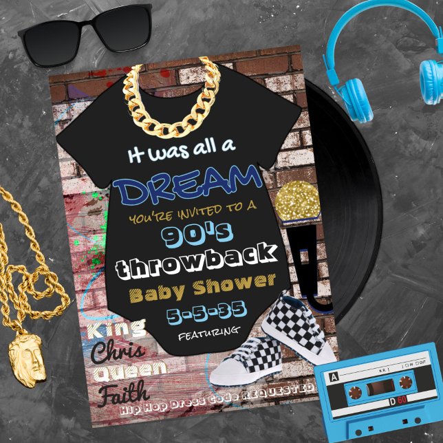 90s Throwback Hip Hop Baby Shower Invitation  (Creator Uploaded)