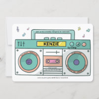 90's Totally Rad Boombox Music Theme Birthday