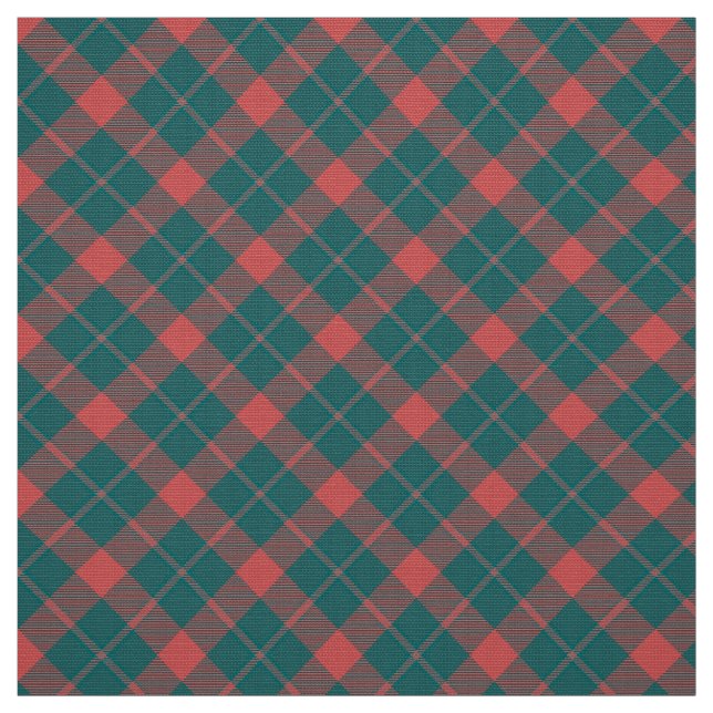 90s Unisex Plaid Pattern Abstract Grunge Green Red Fabric (Swatch)