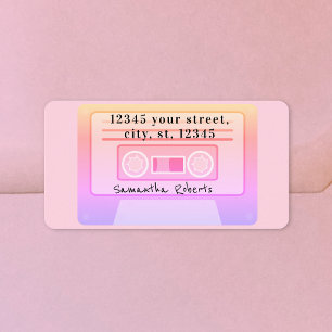 90's Vaporwave Pastel Pink Y2 Return Address Label
