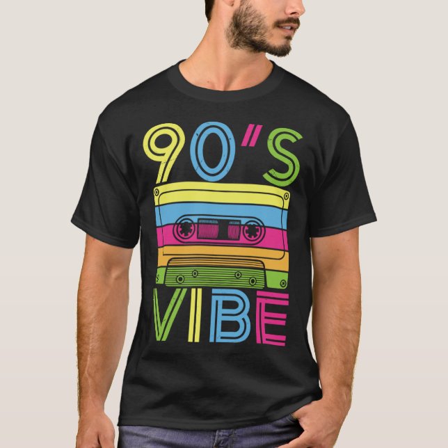 90s Vibe 1990s Retro Aesthetic Costume Party 90s V T-Shirt (Front)