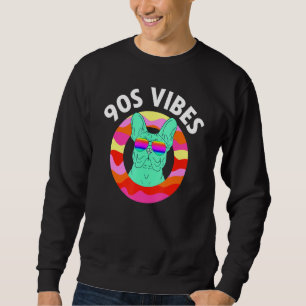 90s Vibes Lazy Costume Frenchie Dog Mum Retro Them Sweatshirt