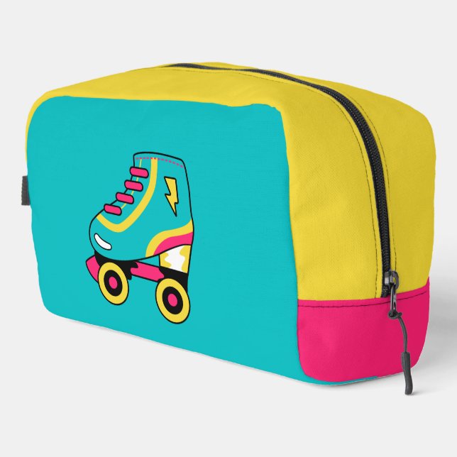 90s vibes, Retro Roller Skates icon  Dopp Kit (Right Corner)